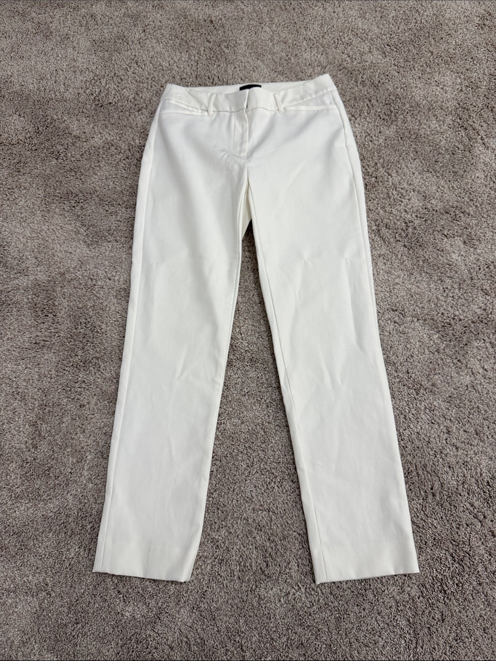 NWOT White House Black Market Cream Straight-Leg Trousers size 0